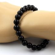 Black Agate Bracelet 8 mm Beads.