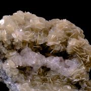 Apatite (Fluorapatite) on Muscovite with Calcite