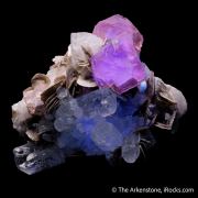 Fluorite with Beryl var. Aquamarine, Muscovite and Albite