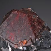 Rhodonite (gemmy crystals) on Galena
