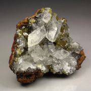 gem ADAMITE, CALCITE