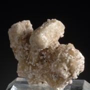Prehnite crystals covered by Grossular