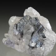 Bournonite on Quartz and Fluorite