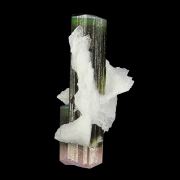 Tourmaline (doubly-terminated) with Albite