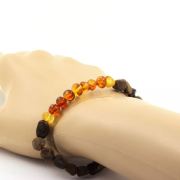 Genuine Baltic Sea Amber + Boulder Opal from Australia Bracelet. Customizable Size.