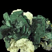 Malachite ps. Azurite on Dolomite (fl) with Cerussite
