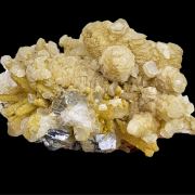 Galena, quartz, calcite