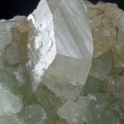 Datolite on Prehnite with Calcite