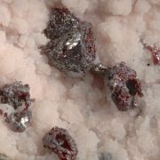 Pyrargyrite on Manganoan Calcite