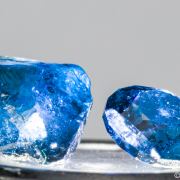 Gahnite rough and cut