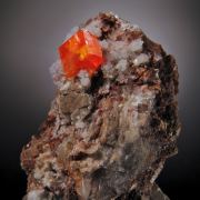 Wulfenite with Fluorite and Calcite