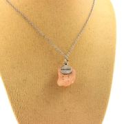 Raw Morganite Necklace. 16.04 ct.