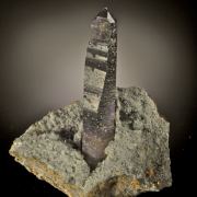 Quartz var. Amethyst on Prehnite
