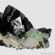 Babingtonite and Prehnite on Quartz