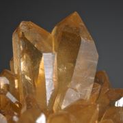 Quartz - red crystals enclosing Hematite
