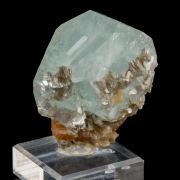 Beryl var. Aquamarine on Scheelite with Muscovite
