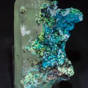 Chrysocolla on Quartz (variety smoky)