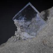 Fluorite -gem clear with Anhydrite crystal inclusions