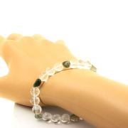 Green Rutilated Quartz from Brazil + Quartz Bracelet 8 mm Beads.