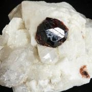 Spessartine with Quartz on Microcline
