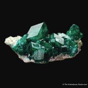 Dioptase on Calcite with Duftite