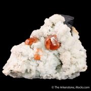 Spessartine & Schorl on Albite var. Cleavelandite