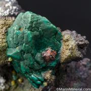 Chrysocolla after Malachite after Azurite with Wulfenite