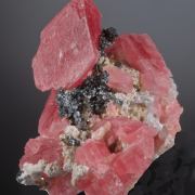 Rhodochrosite with Acanthite and Fluorite, Quartz, Pyrite and Sphalerite