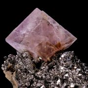Pink Fluorite on Arsenopyrite