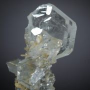 Beryl V. Goshenite -Aquamarine on Muscovite