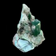 Dioptase, quartz, chrysocolla 