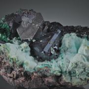 Cuprite with Malachite, Plancheite etc.
