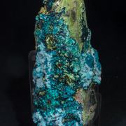 Chrysocolla on Quartz (variety smoky)