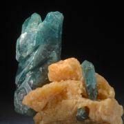 Fluorapatite -large etched crystal in Calcite