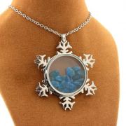Raw neon blue Apatite necklace.
