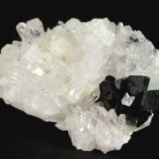Babingtonite on Quartz with Prehnite