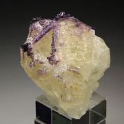 new find - FLUORITE incrustations on skeletal CALCITE, GYPSUM