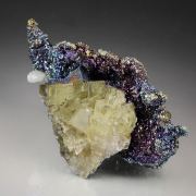 FLUORITE, iridescent PYRITE