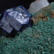 Boleite on Atacamite, Selenite
