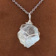Necklace raw green Fluorite.