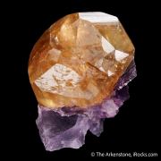 Calcite on Fluorite