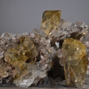 Golden Barite with Calcite
