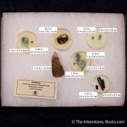 Beryl var. Emerald, Beryl var. Aquamarine, Quartz var. Smoky, Rutile (Rough & Cut set)