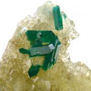 Dioptase, quartz