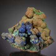 Adamite, Azurite w. Conichalcite - vintage