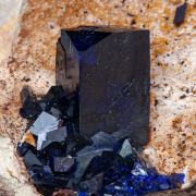 Azurite with Malachite