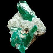Dioptase, quartz