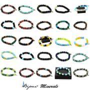 Lava + Multicolor Hematite Bracelet 8 mm Beads.