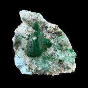 Dioptase, quartz, chrysocolla 