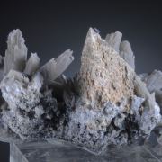 Helvite/ Genthelvite on Quartz with Fluorite